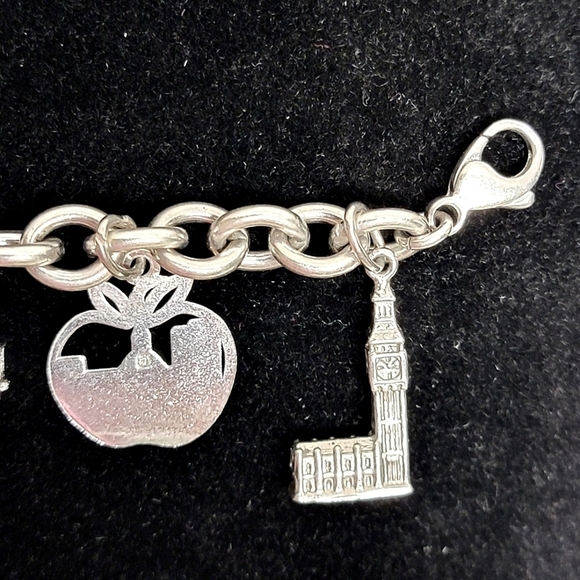 Sterling Chain Link Bracelet with Travel Charms 🌎 - Picture 5 of 8